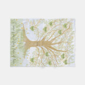 水の色のキープサケファミリーツリーカスタムベビー フリースブランケット (正面(横))