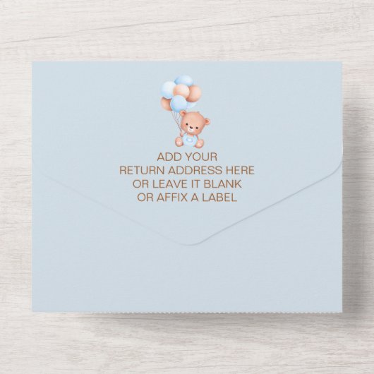 水の色のクマを一回試してみると良い オールインワン招待状 (裏面)