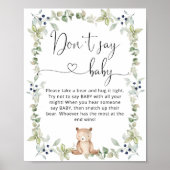 水の色のクマ赤ちゃんシャワーゲームポスター ポスター (正面)