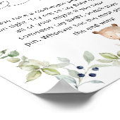 水の色のクマ赤ちゃんシャワーゲームポスター ポスター (角)