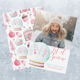 水の色のクリスマスそれを雪の球体に シーズンカード