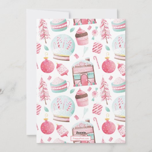 水の色のクリスマスそれを雪の球体に シーズンカード (裏面)