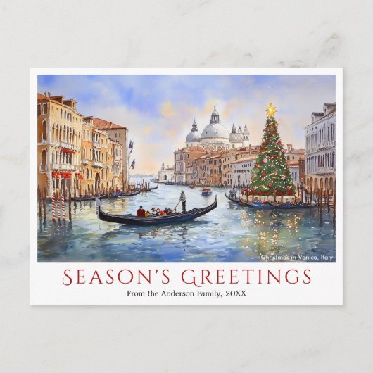 水の色のクリスマスでヴェネツィア旅行 シーズンポストカード (正面)