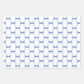 水の色のクリスマスま結婚たはベルと弓 ラッピングペーパーシート (正面2)