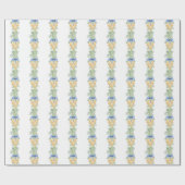 水の色のクリスマスま結婚たはベルと弓 ラッピングペーパー (フラット)