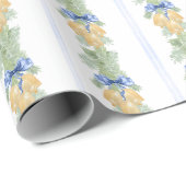 水の色のクリスマスま結婚たはベルと弓 ラッピングペーパー (ロールコーナー)