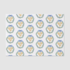 水の色のクリスマスま結婚たはベルと弓 薄葉紙