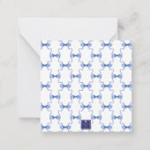 水の色のクリスマスま結婚たはベルのエンクロージャ ノートカード (裏面)