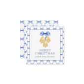 水の色のクリスマスま結婚たはベルのエンクロージャ ノートカード (正面/裏面インサイチュ)