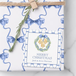 水の色のクリスマスま結婚たはベルのエンクロージャ ノートカード