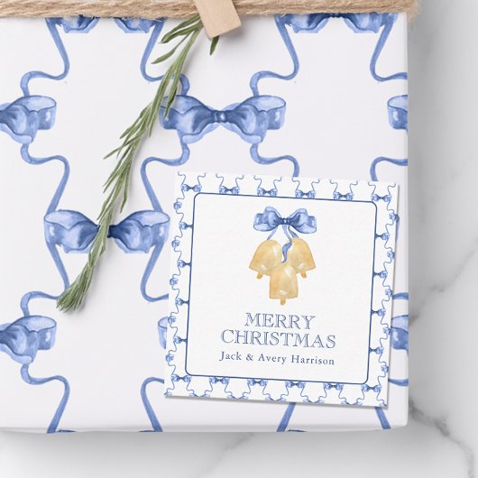 水の色のクリスマスま結婚たはベルのエンクロージャ ノートカード