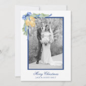 水の色のクリスマスま結婚たはベルの写真 シーズンカード (正面)