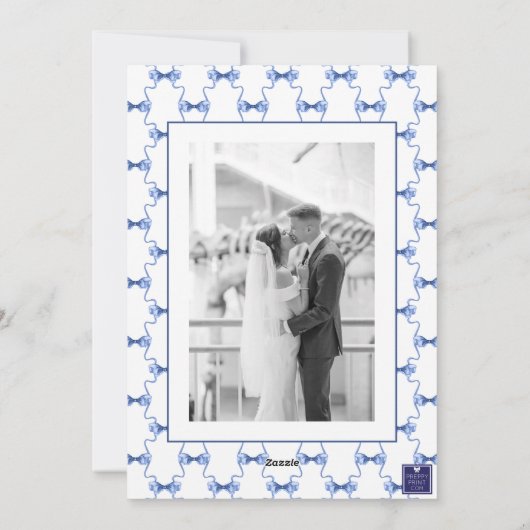 水の色のクリスマスま結婚たはベルの写真 シーズンカード (裏面)