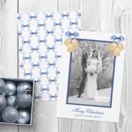 水の色のクリスマスま結婚たはベルの写真 シーズンカード