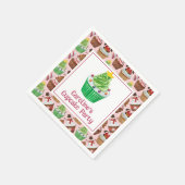 水の色のクリスマスカップケーキ スタンダードカクテルナプキン (角)