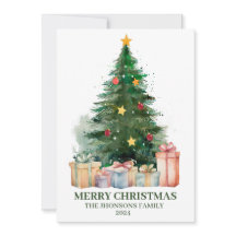 水の色のクリスマスツリーとギフト