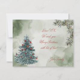 水の色のクリスマスツリーのカスタマイズ可能 シーズンカード