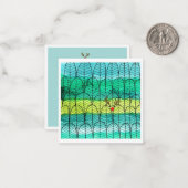 水の色のクリスマスパインとルドルフの名前 ノートカード (正面/裏面インサイチュ)