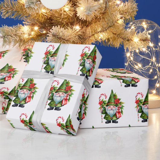 水の色のクリスマス格言とキャンディーケーン ラッピングペーパー (クリスマス)