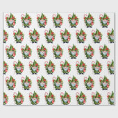 水の色のクリスマス格言とキャンディーケーン ラッピングペーパー (フラット)