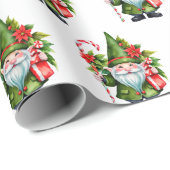水の色のクリスマス格言とキャンディーケーン ラッピングペーパー (ロールコーナー)