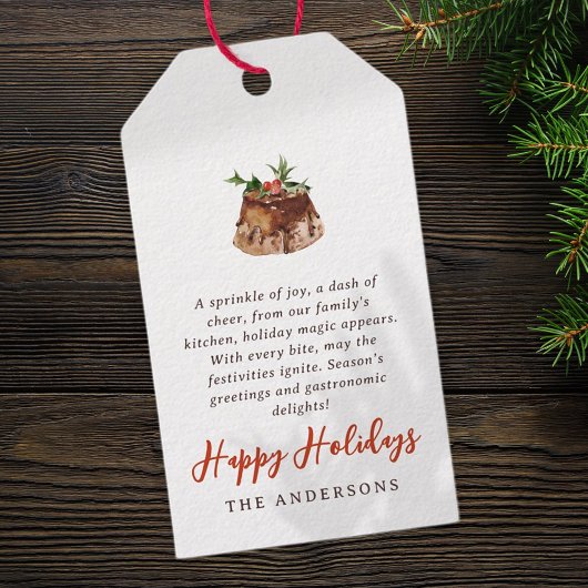 水の色のクリスマス焼いたトリートファミリー ギフトタグ