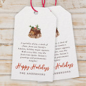 水の色のクリスマス焼いたトリートファミリー ギフトタグ