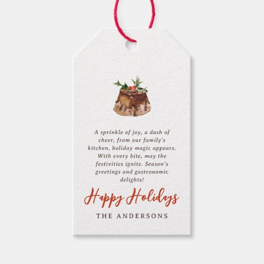 水の色のクリスマス焼いたトリートファミリー ギフトタグ (正面)