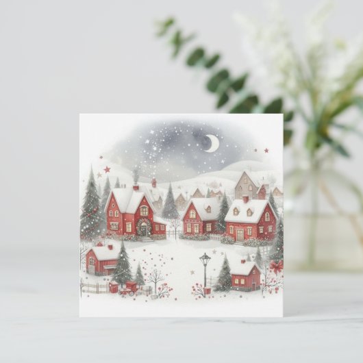 水の色のクリス素朴マ伝統的スハウス シーズンカード (スタンド正面)