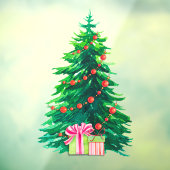 水の色のク絵を描リスマスツリーのプレゼント ウィンドウサイン (シート3)