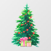 水の色のク絵を描リスマスツリーのプレゼント ウィンドウサイン (シート)