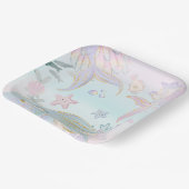 水の色のグリッターマーメイドザシーパーティー ペーパープレート (傾斜あり)