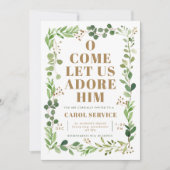 水の色のグリーンリー教会クリスマスカロルサービス 招待状 (正面)