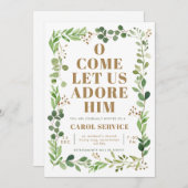 水の色のグリーンリー教会クリスマスカロルサービス 招待状 (正面/裏面)