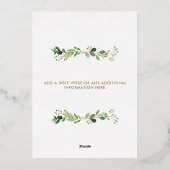 水の色のグリーンリー教会クリスマスカロルサービス 箔招待状 (裏面)