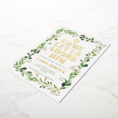 水の色のグリーンリー教会クリスマスカロルサービス 箔招待状 (回転した状態)