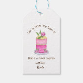 水の色のケーキとバラの生活は何を作る ギフトタグ (正面)