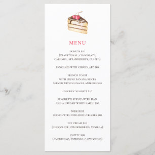 水の色のケーキまたはパイ。ベーカリーシンプルカフェデザート メニュー