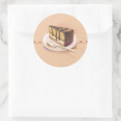 水の色のケ絵を描ーキ付きカード ラウンドシール (バッグ)