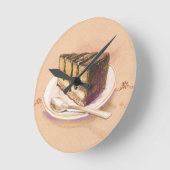 水の色のケ絵を描ーキ付きカード ラウンド壁時計 (傾斜)