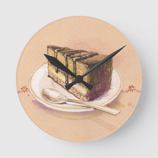 水の色のケ絵を描ーキ付きカード ラウンド壁時計 (正面)