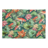 水の色のコイとスイリズピラロケース 枕カバー (裏面)