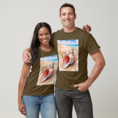 水の色のコンチシェルのビーチ Tシャツ (ユニセックス)