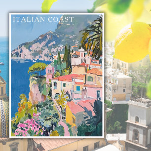 水の色のコーストイタリアンイタリアの風景 ポストカード