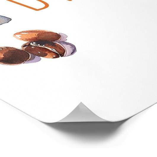 水の色のコーヒーラテベビーシャワー歓迎サイン ポスター (角)