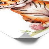 水の色のサファリアートガールズベビータイガー ポスター (角)