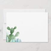 水の色のサボテンのカップル赤ちゃんシャワー 招待状 (裏面)