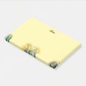 水の色のサボテンを記録する ポストイット (アングル)