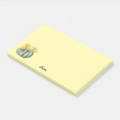 水の色のサボテンを記録する ポストイット (アングル)