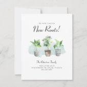 水の色のサボテン植え新しい根を移動 案内状 (正面)